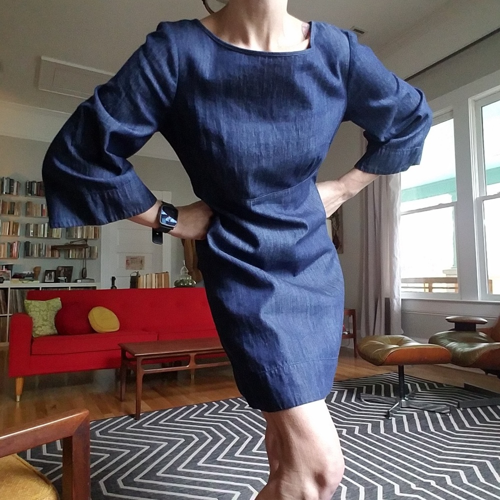 Urban Outfitters Cross Back Denim Dress Sz6